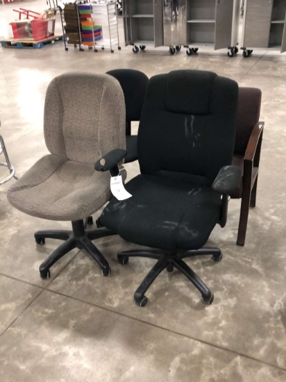 (3)Rolling Office Chairs and (1) Padded Seat and Back Office Chair