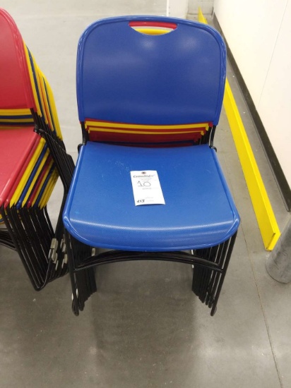 Metal Framed Plastic Seat Stackable Chairs