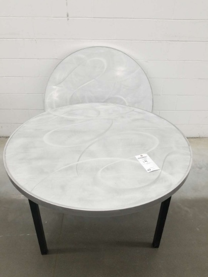 48 Inch Polished Aluminum Round Folding Tables