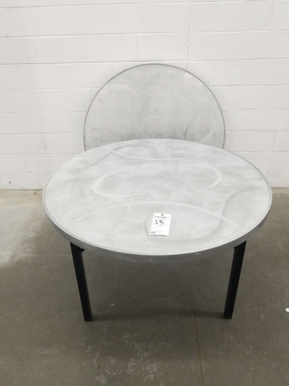 48 Inch Polished Aluminum Round Folding Tables