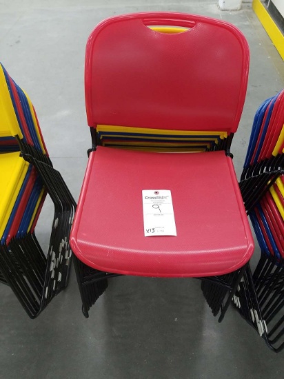 Metal Framed Plastic Seat Stackable Chairs