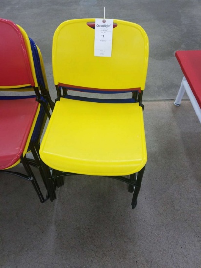 Metal Framed Plastic Seat Stackable Chairs