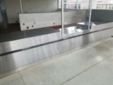 18 ft x 32 Inch Stainless Steel Prep Counter With Under Counter Storage And Cup Dispensers