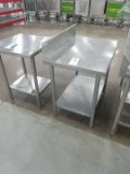 36 Inch x 24 Inch Stainless Steel Prep Table With Lower Shelf Unit