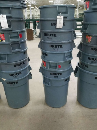 Rubbermaid Brute Plastic Trash Cans