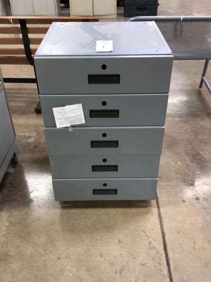 24 Inch x 38 Inch 5 Drawer Metal Cabinet