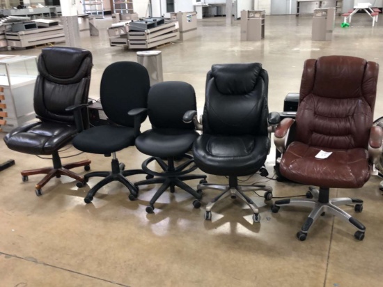 Rolling Padded Seat And Back Office Chairs