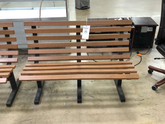 48 Inch Wide Metal Park Bench With Wood Slats