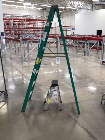 (1) Keller 8ft Fiberglass Step Ladder and (1) Keller 2ft Aluminum Step Ladder