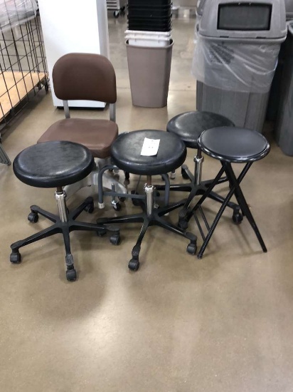 (3) Rolling Stools (1) Rolling Office Chair (1) Rolling Step Stool (1) Stool