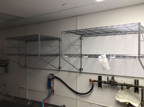 (2) Wall Mounted Stainless Steel Shelves