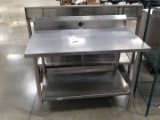4ft Wide Stainless Steel Table With Lower Shelf