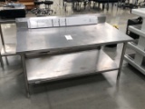 60 Inch Wide Low Profile Stainless Steel Table With Lower Shelf