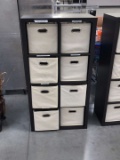 30 1/2 Inch Wide x 58 Inch Tall Wooden Storage System With 8 Slide Out Baskets