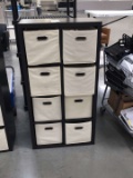 30 1/2 Inch Wide x 58 Inch Tall Wooden Storage System With 8 Slide Out Baskets