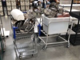 (1) Shopping Cart (1) Aluminum Cart Full Of Miscellaneous Items