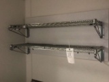 (2) Wall Mounted Stainless Steel Shelves