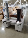 Assorted Office Furniture Including Desk, Credenzas, Chairs, Heaters, Fans, And More
