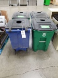 Toter Brand Roll Around Trash Cans With Flip Top Lids