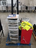 Skid Of Wall Mount Cabinets, Electric Shop Vac And Valve Stems
