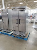 True Model:T-35 Stainless Steel Two Door Refrigerator