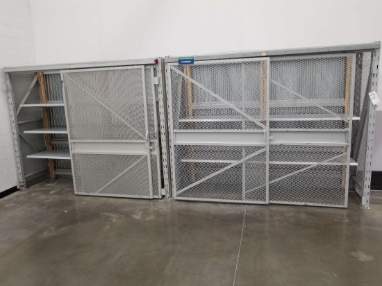 Adjustable Metal Storage Shelving Unit With Sliding Doors