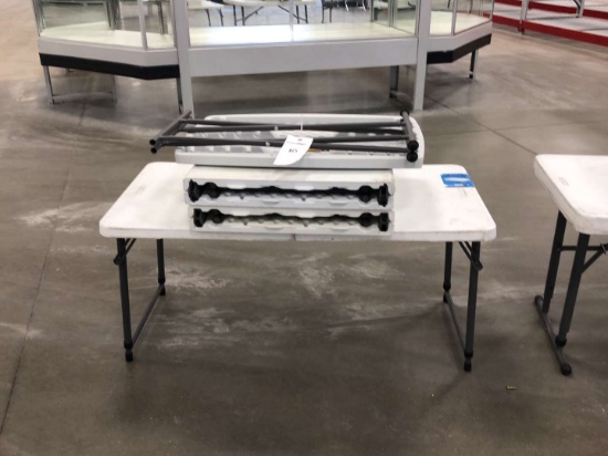 (3) 4ft Lifetime Folding Tables And (1) 2ft Lifetime Folding Table