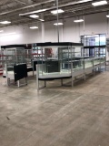 Complete Jewelry Center Display Case Includes Glass Cases And Wood Cabinets