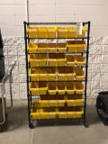 36in Rolling Utility Cart With Plastic Shelves
