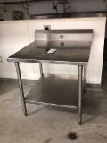 36in Wide Stainless Steel Table With Lower Shelf