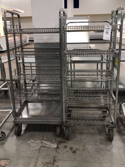 Rolling Two Sided Merchandising Carts