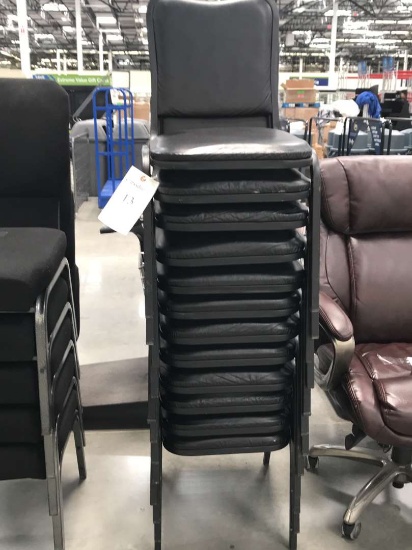 Padded Seat and Back Metal Framed Stackable Chairs