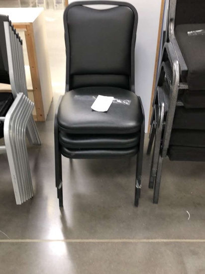 Metal Frame Padded Seat and Back Stackable Chairs