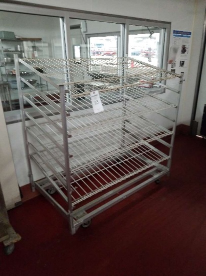 Aluminum Rolling Bread Rack With Shelves