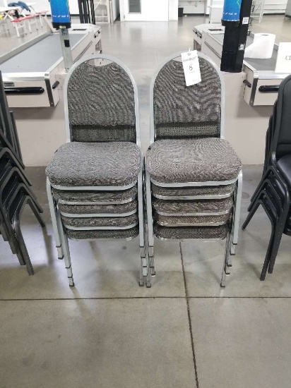 Steel Framed Padded Seat and Back Stackable Chairs