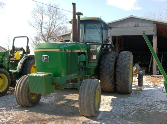 JOHN DEERE 4840 F/T, S/N 007585R, FRONT WEIGHTS, ECAB, 20.8RX 38 DUAL TIRES, DUAL HYD, 1000 RPM/PTO,