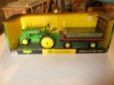 JOHN DEERE MODEL H W/ TRAILER AND HAY, TOY TRACTOR