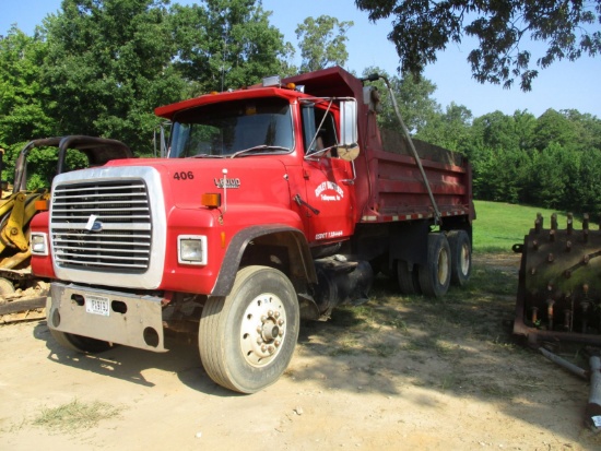 1989 FORD L8000 T/A D/T, VIN 1FDYU82AXKVA37859, 7.8 L DIESEL ENG, 9 SPD LL TRANS, 16-18 YARD DUMP, L