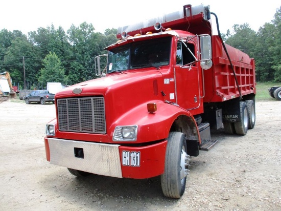 2000 PETERBUILT P8330 T/A DUMP TRUCK, VIN 2NPNLD9X1YM536466, 15' DUMP BED W/ELEC TARP, CAT 3126 ENG,