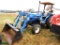 NEW HOLLAND TN60A FARM TRACTOR, S/N HJE009861, BUSHHOG M346 FEL W/GPB, OROPS, 3PTH, SINGLE HYD, 540