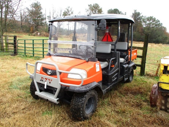 2012 KUBOTA 4X4, S/N 21668, DIESEL, HYD TILT BED, 2387 MTR HRS