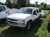 1998 CHEVY 2500 SUBURBAN LT, VIN 1GNGC26J6WJ369571, 454 BIG BLOCK ENG, A/T, NEW TIRES, A/C, HEAT,