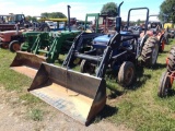 FARMTRAC 45 2WD, ROPS, W/5320 LONG LOADER, 904 MTR HRS,