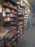 CONTENTS OF 3 SHELF UNITS 30 INDIVDUAL SHELVES (NORTH WALL) INCLUDING ITEMS ON TOP OF SHELF