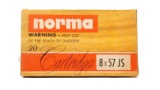 20 ROUNDS NORMA 8 X 57 JS 196 GR SOFT POINT
