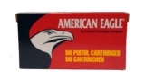 50 ROUNDS AMERICAN EAGLE BY FEDERAL 9MM LUGER AUTOMATIC PISTOL 147 GR FMJ FLAT POINT