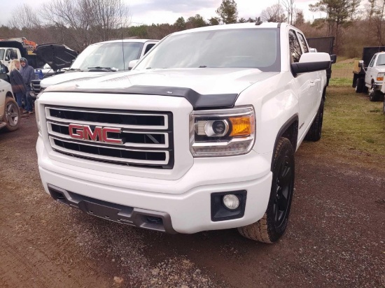 2015 GMC SIERRA, VIN 1GTR1TEC3FZZ94331, 4DR, PW, PL, AC, AT, BLACK ALUM SPOKE RIMS, V8 GAS ENG,