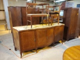 MARBLE TOP BUFFET & 2 TELEPHONE TABLES