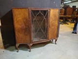 QUEEN ANNE GLASS FRONT BOOKCASE