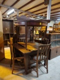 PUB TABLE, 4 CHAIRS, ROUND TABLE
